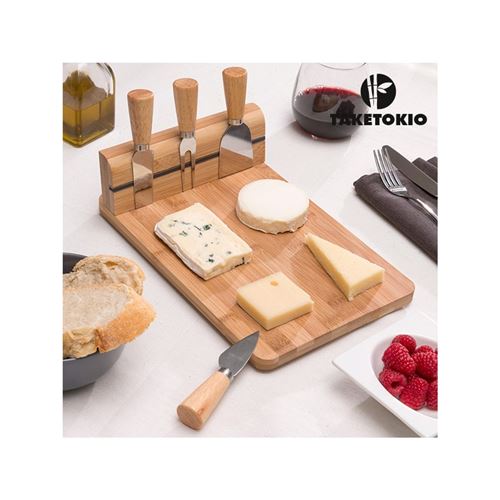 Plateau Fromage en Bambou avec Range-Couverts TakeTokio (5 pièces)