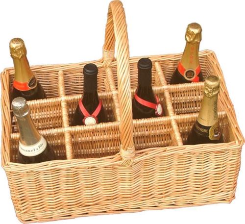 12 Bouteille en osier boissons panier
