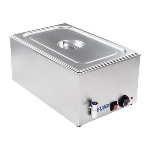 Bain-marie électrique professionnel bac GN 1/1 avec robinet de vidange 1 200 watts