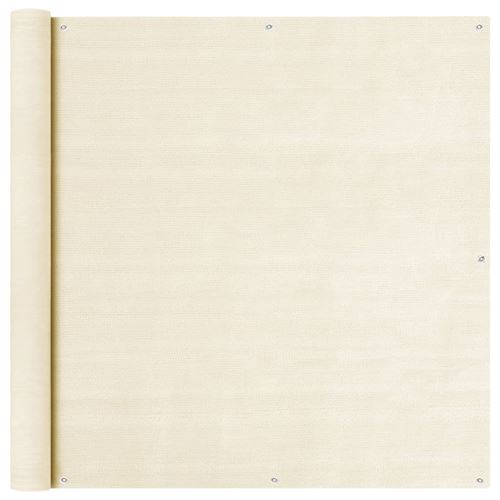 Écran de balcon imperméable 120x500 cm PEHD Crème