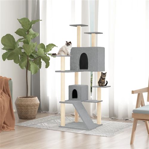 Vidaxl Arbre &Agrave; Chat Avec Griffoirs En Sisal Gris Clair 153 Cm
