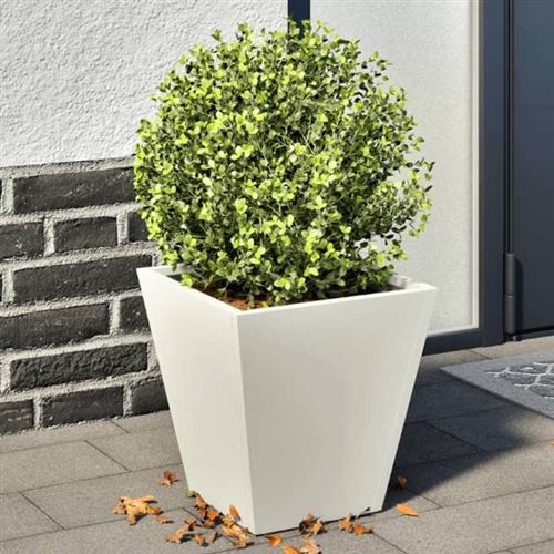 Non Communiqué Blanc Vidaxl Jardinières 2 Pcs 30X30x30 Cm Acier, Jardinière D'extérieur, Boîte À Fleurs, Boîte De Jardin, Jardinière De 851041