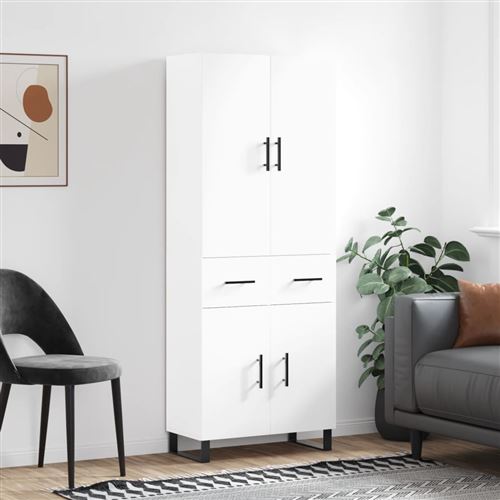 Non Communiqué Blanc Vidaxl Buffet Haut, Armoire De Rangement Avec Pieds, Meuble De Rangement, Organisateur Salon Salle De Séjour, Moderne, Bois D'ingénierie 3198169