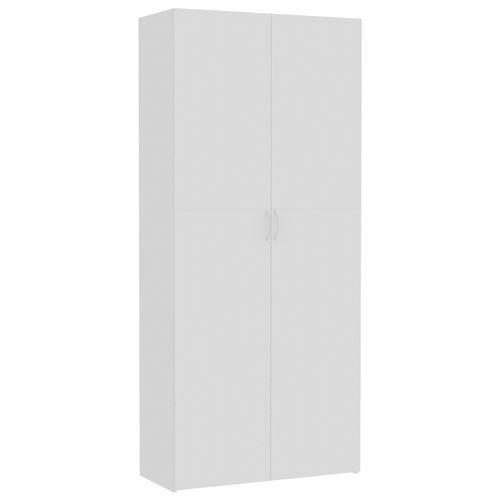 VidaXL Armoire de rangement Blanc 80 x 35,5 x 180 cm Aggloméré