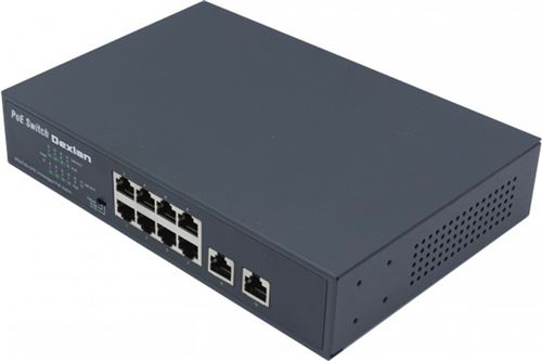 DEXLAN Switch ethernet 10 ports 10/100 mbps dont 8 poe+ 125w