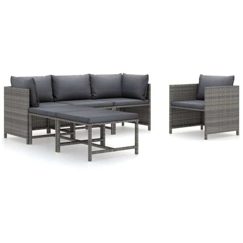 Non Communiqué Gris Salon De Jardin Modulable Vidaxl Polyethylene 6 Pieces 60 X 60 X 60 6 Personnes