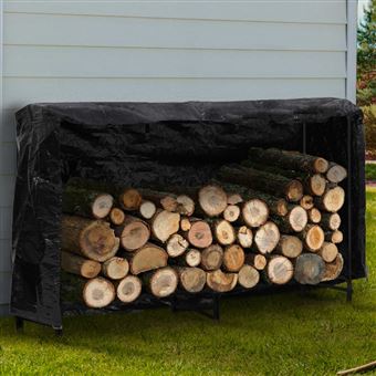 Abri-bûches pour bois de chauffage stockage extérieur du bois en métal et  polycarbonate 185 x 67 x 185 cm noir - Mobilier de Jardin - Achat & prix