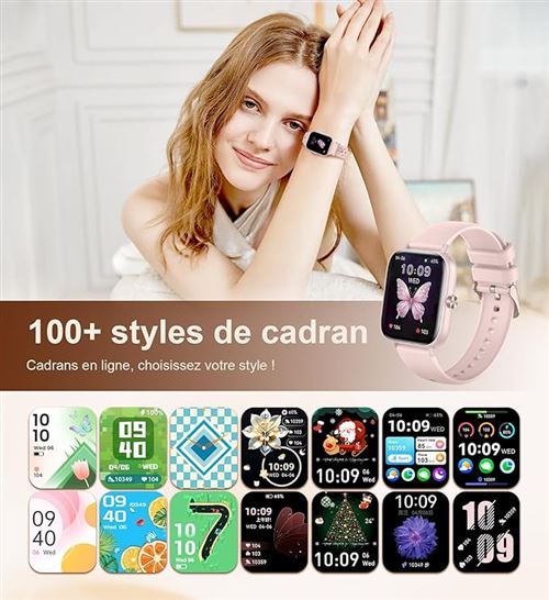 Iaret Montre Connectée Femme Pour Android IOS,1,85" Montre
