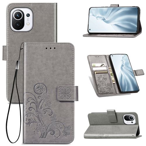 MPFRANCE Housse pour Xiaomi Mi 11 Lite 4G/5G Gris [Fleur de Lys]