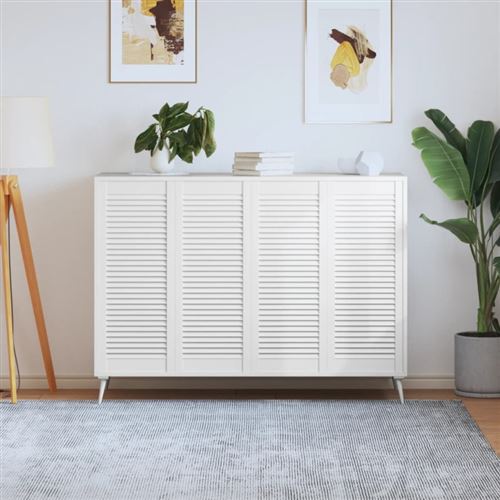 vidaXL Portes à persiennes 4 pcs Bois de pin massif Blanc 99,3x39,4 cm