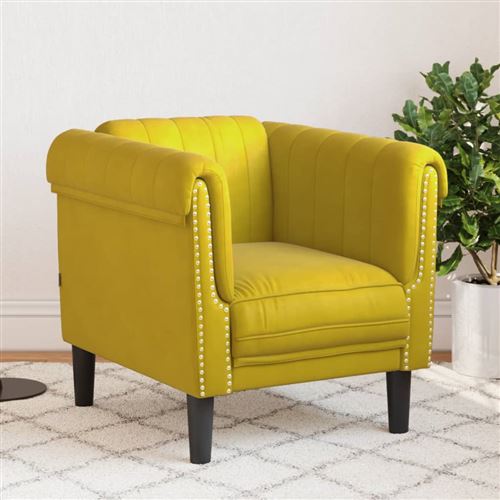 vidaXL Fauteuil jaune velours