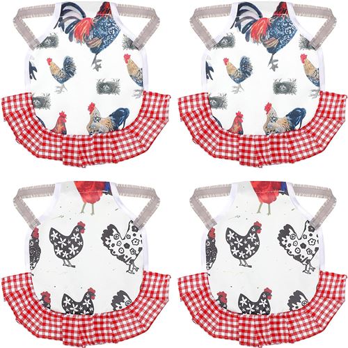 Meilleurs prix pour Selle de Poulet Tablier pour Poule avec Sangles Élastiques FONGWAN Fixateur de Protection en Plumes - Rouge