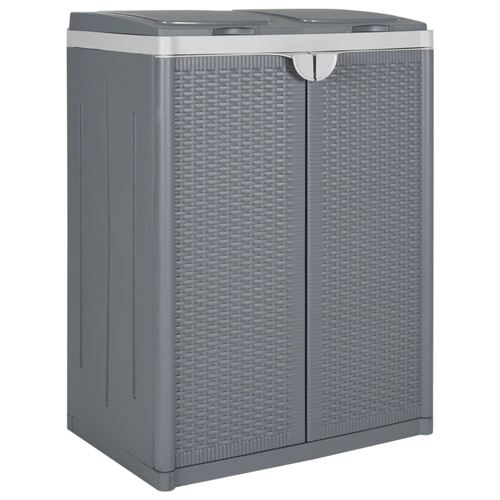 vidaXL Poubelle d'extérieur gris 38x38x65 cm PP - Composteurs et poubelles  de jardin à la Fnac