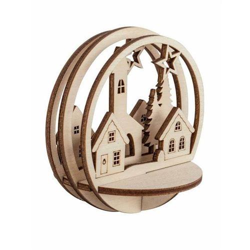 Scene boule village en bois 7,2cm