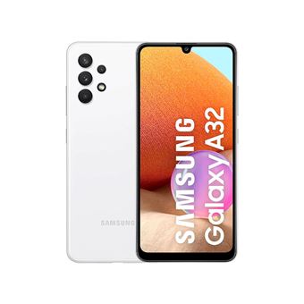 Samsung Galaxy A32 - 4G smartphone - double SIM - RAM 4 Go / Mémoire interne 128 Go - microSD slot - écran OEL - 6.4" - 2400 x 1080 pixels - 4x caméras arrière 64 MP, 8 MP, 5 MP, 5 MP - front camera 20 MP - blanc génial - 1