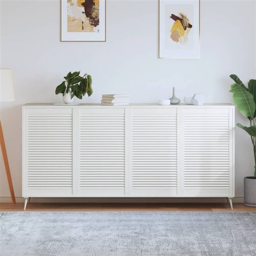 vidaXL Portes à persiennes 4 pcs Bois de pin massif Blanc 99,3x59,4 cm
