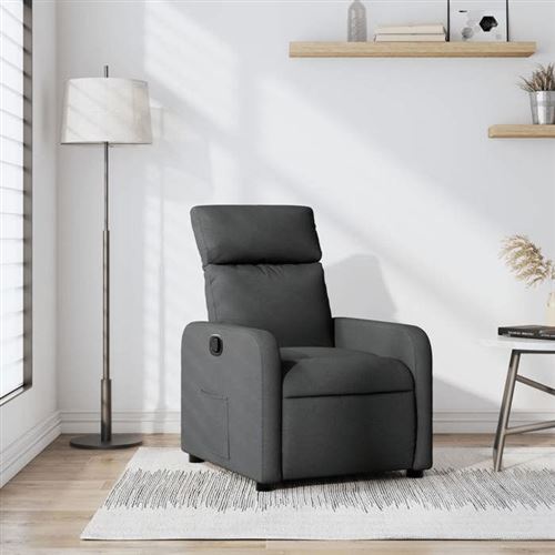 Vidaxl Gris Fauteuil Réglable Tissu Foncé - Image 2