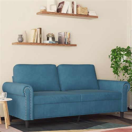 Non Communiqué Bleu Vidaxl Canapé À 2 Places 140 Cm Velours