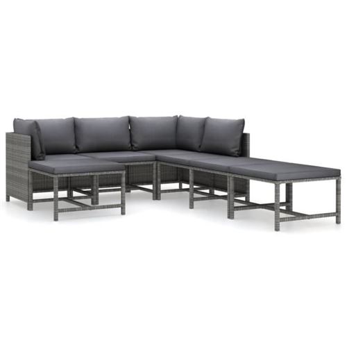 Non Communiqué Gris Salon De Jardin Modulable Vidaxl Polyethylene 7 Personnes 7 Pieces