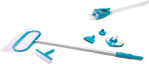 Intex Kit d'entretien luxe Pour piscine - Epuisette de fond, une brosse, filtre et raccordement