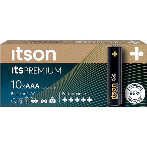 ITSON Pack de 10 Piles Alcalines LR03/AAA 1,5V itsPREMIUM