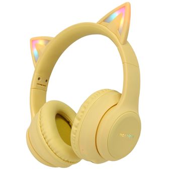 Casque Audio Bluetooth - casque stéréo à son surround- Version 2023 -  couleur jaune