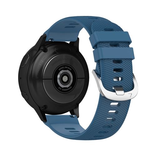 Bracelet pour Samsung Galaxy Watch Active 2 40mm Silicone Texturé et Ajustable - Bleu