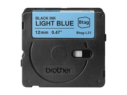 Brother Brother Schriftband BTAG-L31 Schwarz auf Hellblau 12 mm x 4 m
