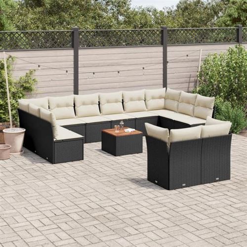 VIDAXL - Salon de Jardin - 13 pcs - Noir - Image 2