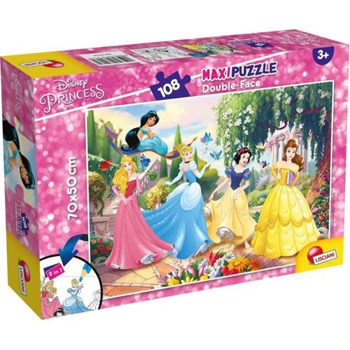 Non Communiqué Lisciani Giochi Disney Puzzle Double Face Maxi Floor 108 Princess - Princess Forever
