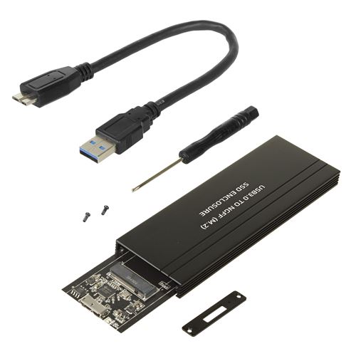 KALEA-INFORMATIQUE © - Boitier M2 vers USB3 (USB 3.0 SUPERSPEED) - Supporte  les 4 formats : 2230 / 2242 / 2260 / 2280 - Pour SSD - Montage et  connectique PC - Achat & prix