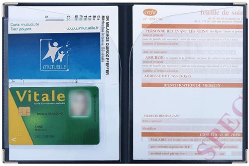 Porte ordonnance lilas étui carte vitale mutuelle made in France -  Portefeuille - Achat & prix