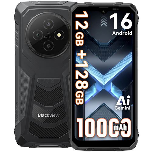 Blackview FORT 1 (6.56'' - NFC - 128 Go, 4 Go de RAM - 10000mAh) Noir