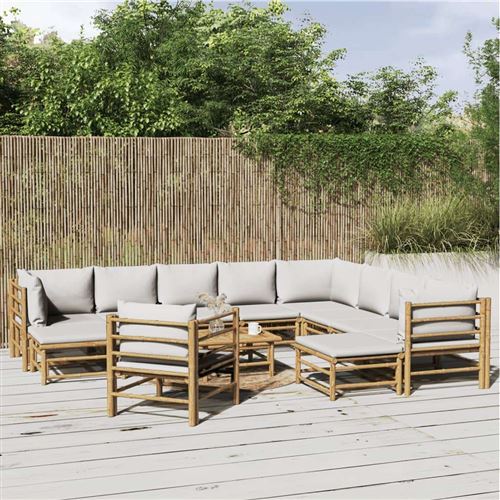 Non Communiqué Gris Salon De Jardin Modulable Vidaxl Bambou 7 Pieces 1 Personnes