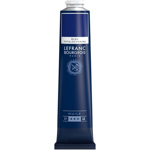 Peinture à l'huile en tube bleu phtalocyanine 150ml - Lefranc & Bourgeois