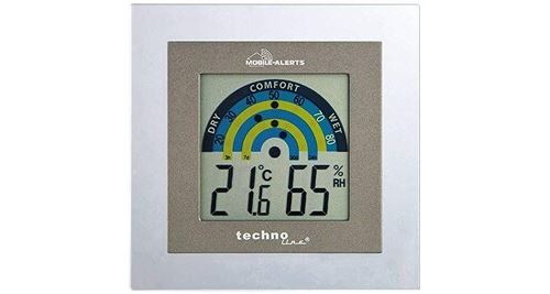 Technoline ma 10230 capteur supplémentaire/- station climatique d'intérieur pour le système mobile alerts avec cadre transparent, 10 x 2 x 10 cm, gris