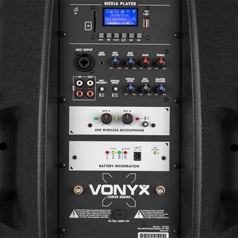 Vonyx Verve46 Enceinte Sono Portable 1000W, Enceinte Bluetooth Puissante