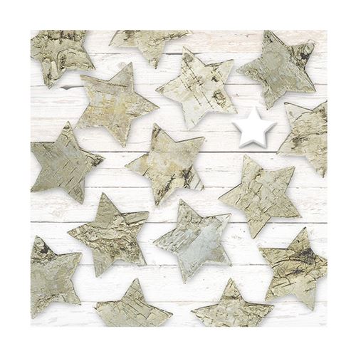20 serviettes papier étoiles bouleau 33cm nature - 33315680