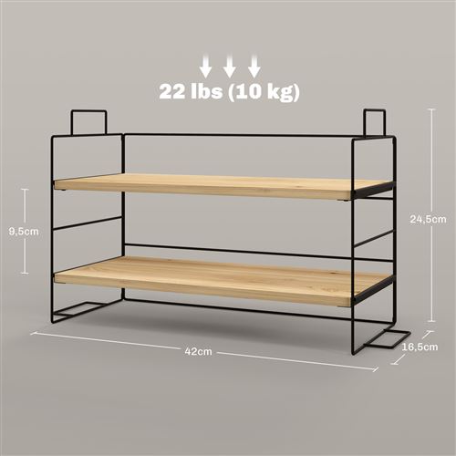 Tbest Organisateur De Stockage Bibliothèque à 2 Niveaux Étagère De Rangement Organisateur 5