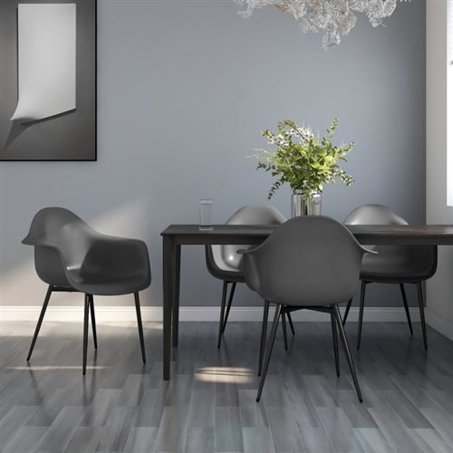 vidaXL Chaises à manger lot de 4 gris PP