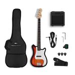 VISIONSTRING Kit Guitare Basse 4 Cordes - Pack Basse Electrique Complet avec Ampli 10W et Accessoires pour Débutants - Sunburst