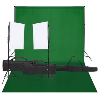 vidaXL Kit de Studio Photo avec Éclairage et Toile de Fond Lumière de Photographie Système de Fond Kit 3094742 - 1