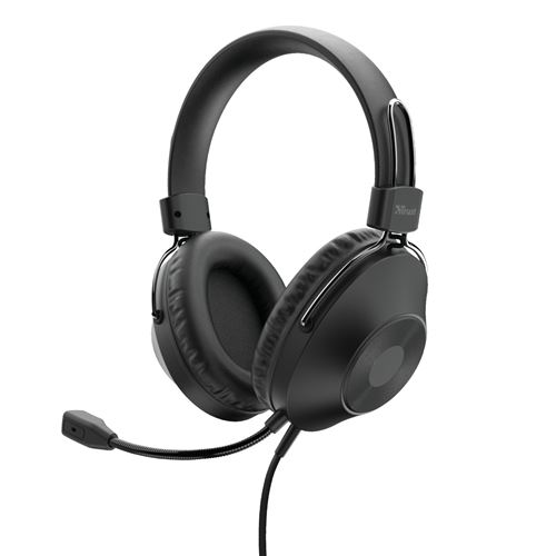 Trust Noir Hs-250 Casque Avec Fil Arceau Appels/Musique - Neuf - Image 4