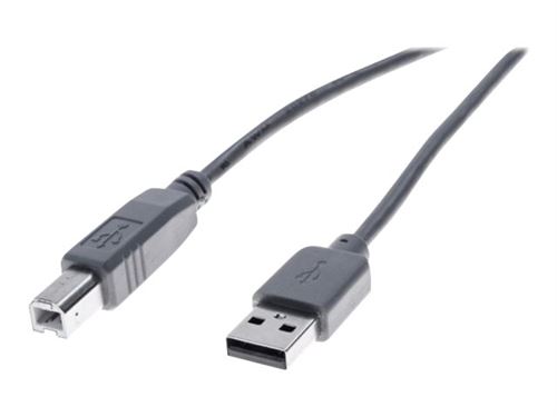 exertis Connect - Câble USB - USB (M) pour USB type B (M) - USB 2.0 - 3 m - gris