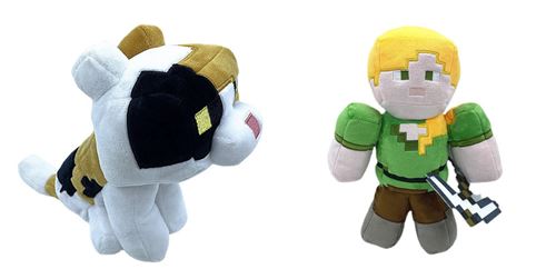 Set de 2 pièces Peluche Minecraft Alex et Panthère 23cm