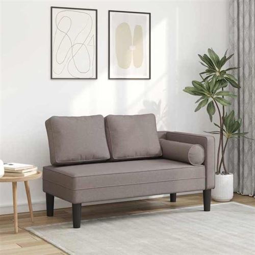 Chaise Longue Con Cuscini Tortora In Tessuto - Vidaxl