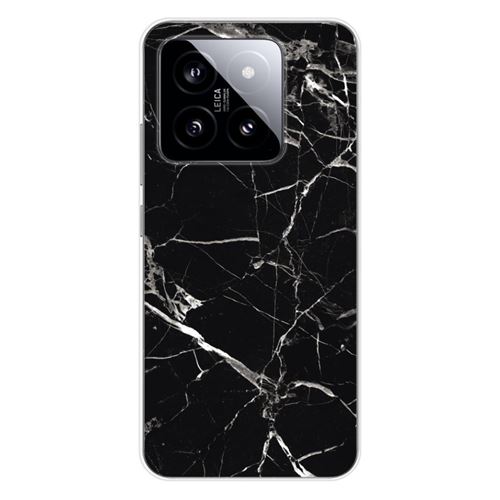Coque en silicone imprimée compatible Xiaomi 14 Pro Marbre Noir