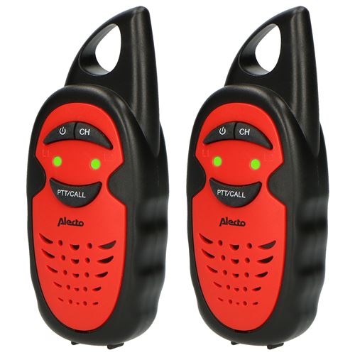 FR-05RD - Set de deux talkie-walkies pour enfants - port&eacute;e jusqu'&agrave; 3 kilom&egrave;tres, noir/rouge