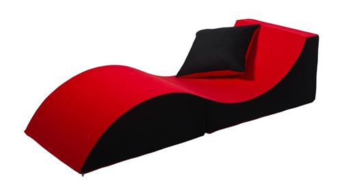 Chaise longue 3 en 1 multi-usage rouge-noir