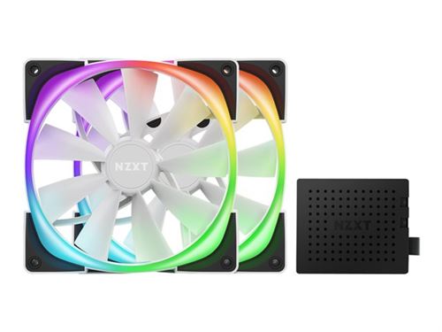 NZXT Aer RGB 2 Starter Kit - Ventilateur châssis - 140 mm - blanc mat (pack de 2)